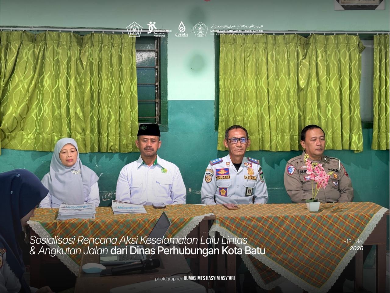 Pelopor Keselamatan Jalan: Dishub Kota Batu Gelar Sosialisasi Rencana Aksi Keselamatan Lalu Lintas di MTs Hasyim Asy’ari